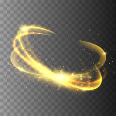 Canvas Print - magic circle isolated on transparent backgroun. vector glow ring.