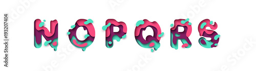 Fotomural Paper cut letter N, O, P, Q, R, S