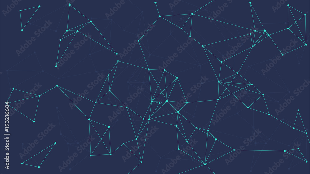 Blockchain technology futuristic abstract vector background with ...