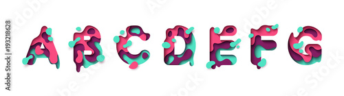 Paper cut letter A, B, C, D, E, F, G Poster Mural XXL