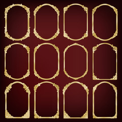 Sticker - set of golden vintage frame