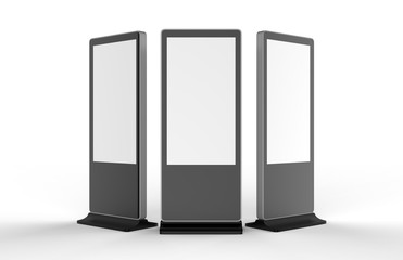 Wall Mural - WiFi network Multi touch floor standing LCD ad display digital signage display touch monitor. 3d render illustration.