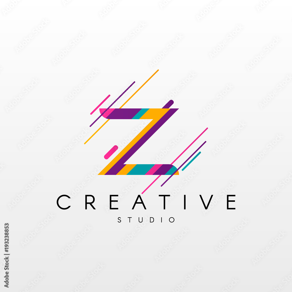 Letter Z Logo. Abstract Z letter design, made of various geometric ...