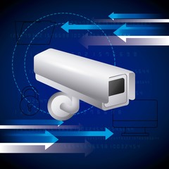 Wall Mural - surveillance camera computer folder security technology vector illustration