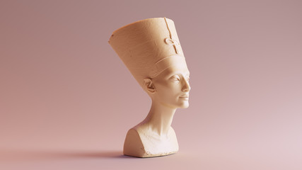 White Chocolate Bust of Nefertiti 3d illustration 