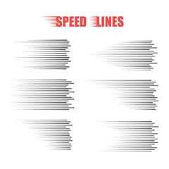 Sticker - Speed lines isolated. Motion effect. Black lines on white background.