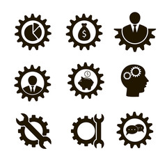 Set of flat business icons. Vector illustration