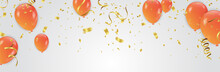 Vector Illustration Of Orange Balloons Celebration Background Template