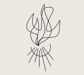 holy spirit fire line, art vector design