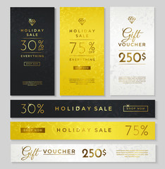 Luxury style gift voucher template design