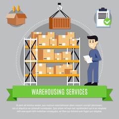 Wall Mural - Warehouse Services Composition