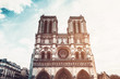 Notre-Dame Cathedral against sun, Paris, France