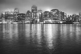 Fototapeta Nowy Jork - Manhattan at a foggy night, New York City, USA