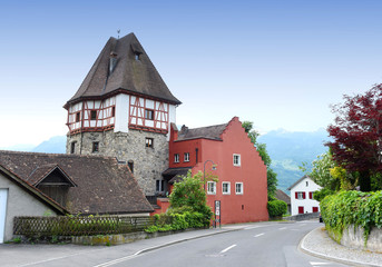 Canvas Print - Building in Vaduz, Liechtenstein