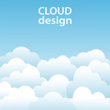 Fototapeta Do pokoju - white clouds blue sky design background, stock vector illustration