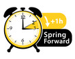 © Albachiaraa - Summer time. Daylight saving time. Spring forward alarm clock vector icon II.