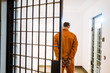 © LIGHTFIELD STUDIOS - back view of prisoner standing in handcuffs in corridor
