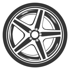 Wheel disc and tire white