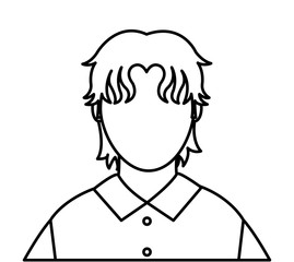 line avatar man with default face and shirt