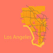 Los Angeles map. Flat style design