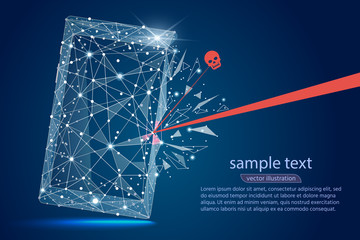 Security Violation - Infographical Concept. abstract design of mobile phone smartphone. Graphic design on the theme of Cyber-Security Technology.