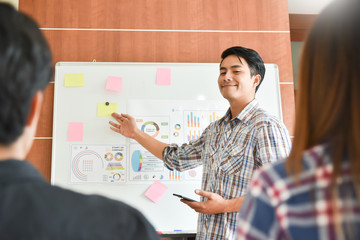 Wall Mural - designer male making a new presentation.