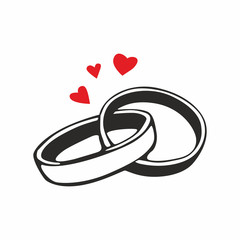 wedding rings. vector icon