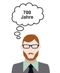 Poster - Person denkt an 700 Jahre