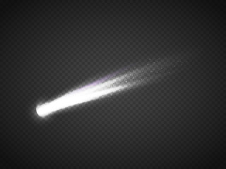 Aufkleber - Vector comet with large dust. Falling Star. Glow light effect.
