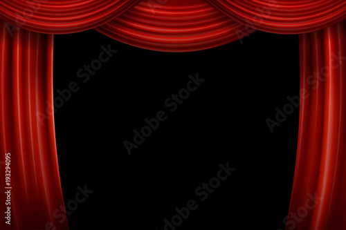 Open Red Velvet Movie Curtains With Black Screen Buy This Stock