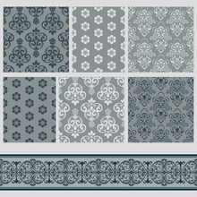 Grey Patterns With Floral Ornaments