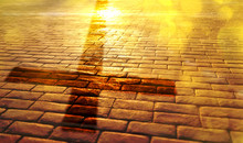 Way Of Salvation With Shadow Of The Cross On Slabs