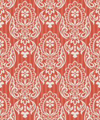 Wall Mural - Seamless red and white floral wallpaper