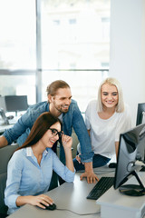 it office. people working at open workplace