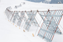 Snow Fences On Mountain Road