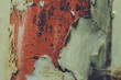 Close up of Peeling Paint on Rusty Pipe, Macro Split Toning Shallow Depth of Field