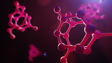 Wall Mural - science or medical background with molecules and atoms.