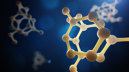 Wall Mural - science or medical background with molecules and atoms.