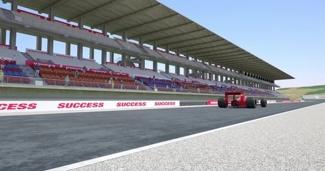 Aufkleber - Racing Car Crossing Finish Line On Racing Track