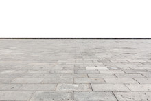 Grey Pavement Brick With White Background