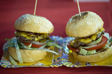 fresh hamburgers street food