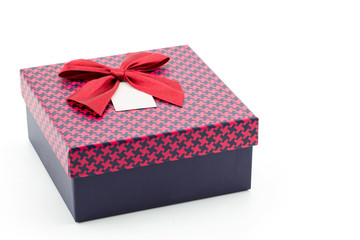 Canvas Print - gift box and tag on white background, clipping part