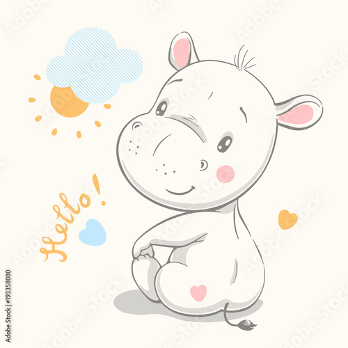 Cute Baby Hippo Cartoon Hand Drawn Vector Illustration Can Be Used For Baby T Shirt Print Fashion Print Design Kids Wear Baby Shower Celebration Greeting And Invitation Card Buy This Stock Vector Cute Baby Hippo Cartoon Hand Drawn Vector Illustration Can Be Used For Baby T Shirt Print Fashion Print Design Kids Wear Baby Shower Celebration Greeting And Invitation Card Buy This Stock Vector