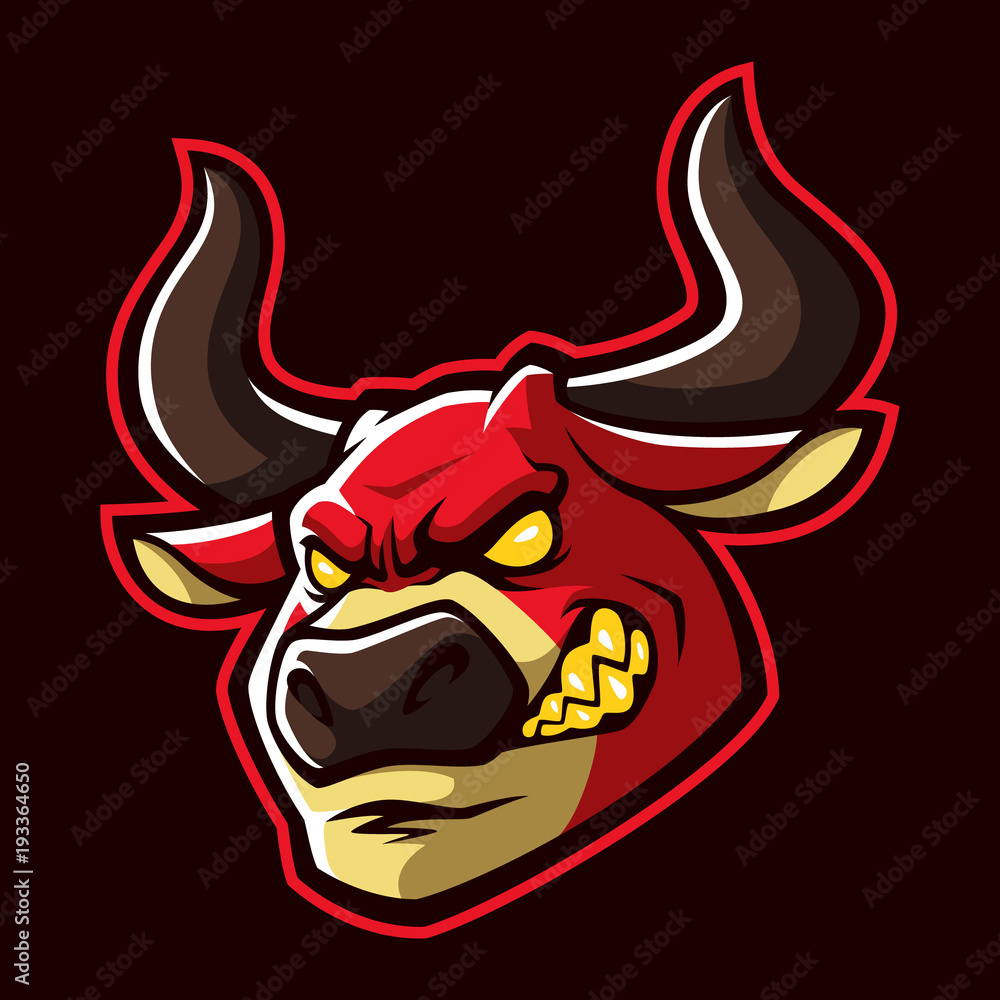 Angry bulls sign and symbol logo vector Stock Vector | Adobe Stock
