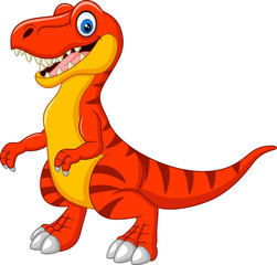 Wall Mural - cartoon tyrannosaurus isolated on white background