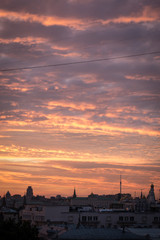 Wall Mural - Sunset over Moscow, Russia