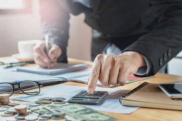 Fototapete - accountant working in office. business finance and accounting concept