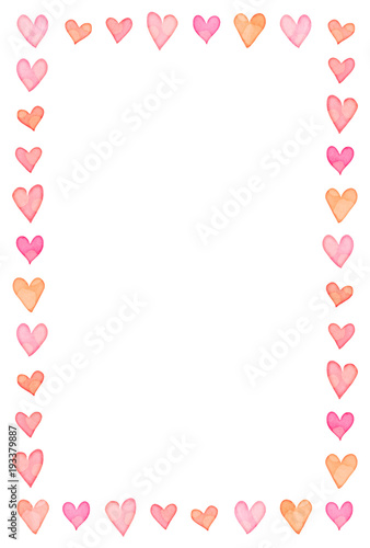 ハートのフレーム 暖色 縦 Stock イラスト Adobe Stock