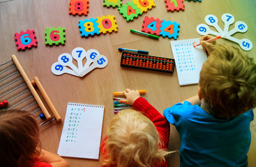 Wall Mural - kids learning numbers, abacus calculation