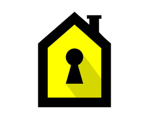 Wall Mural - keyholes house home housing residential residence image vector icon